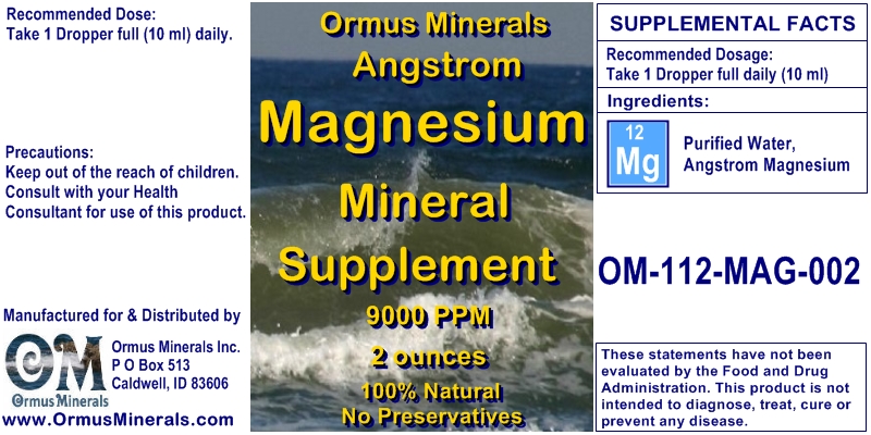Angstrom Magnesium Minerals Supplement 2 ounces